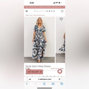 Baltic Born Sicily Satin Dress